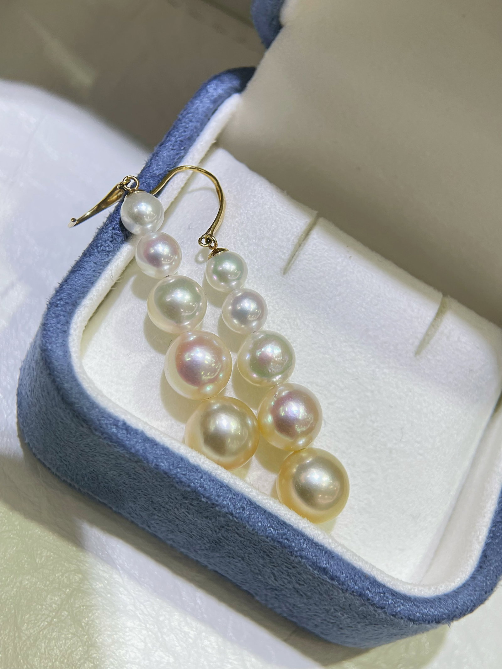 18K Gold Pearl Ear Hooks - 3