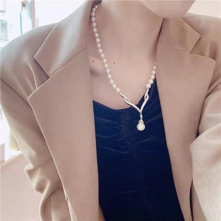 Natural White Pearl Necklace - 3