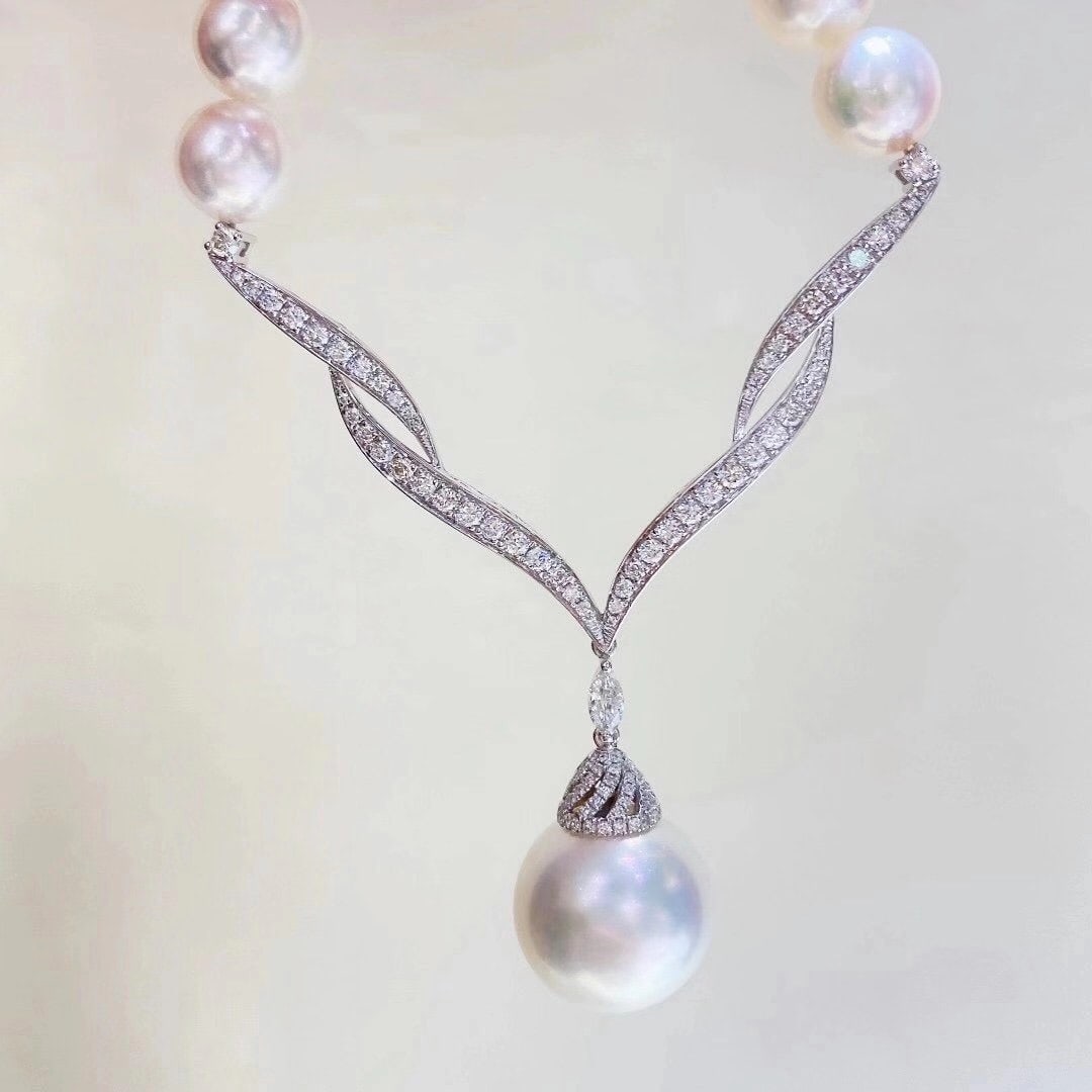Natural White Pearl Necklace - 4