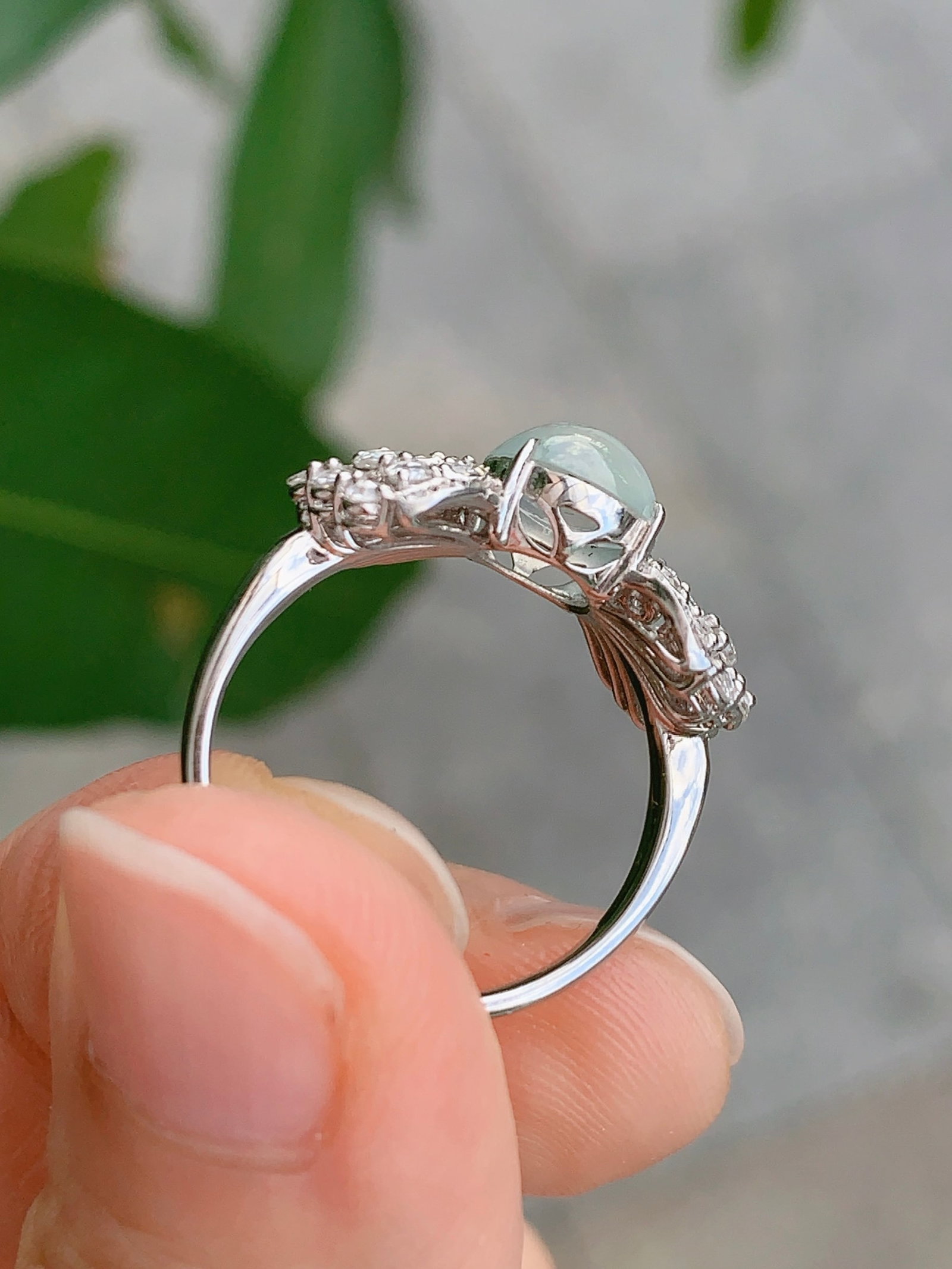High-quality icy jadeite ring - 5