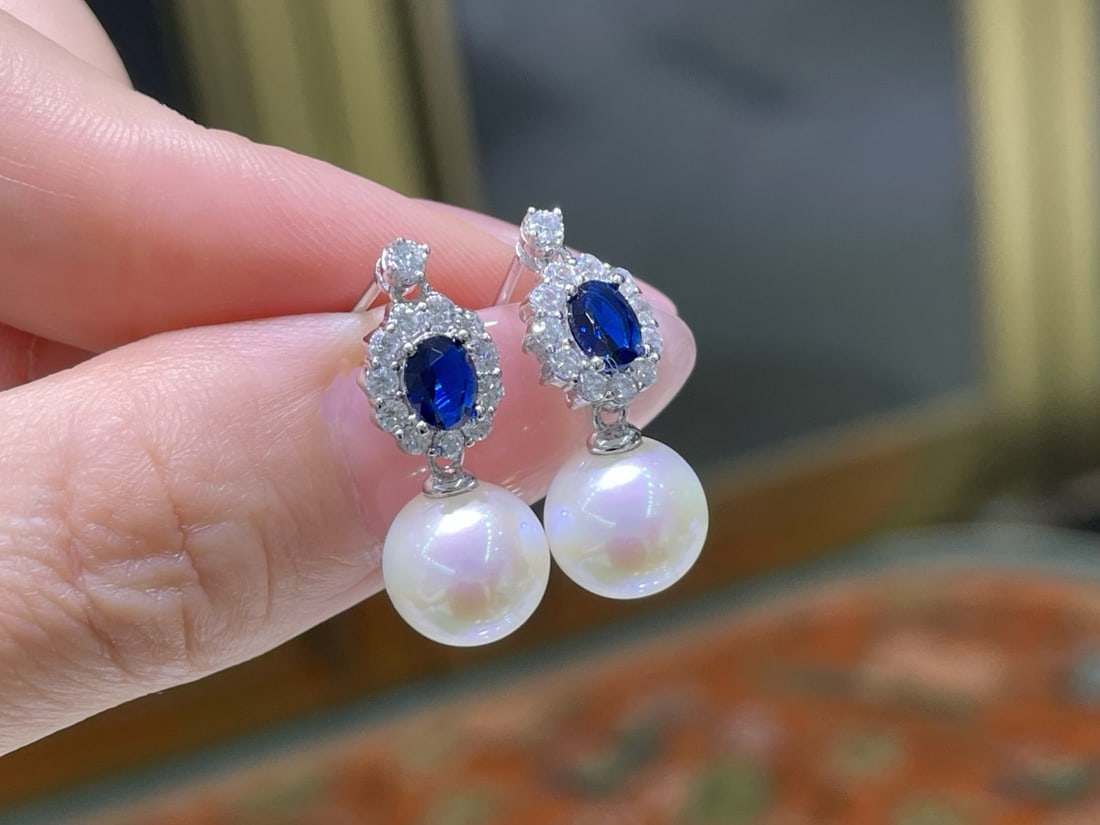 S925 Silver Pearl Earrings - 10