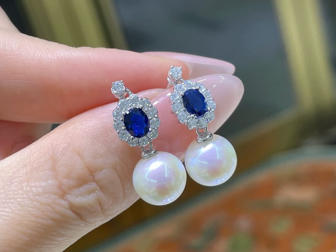 S925 Silver Pearl Earrings - 12