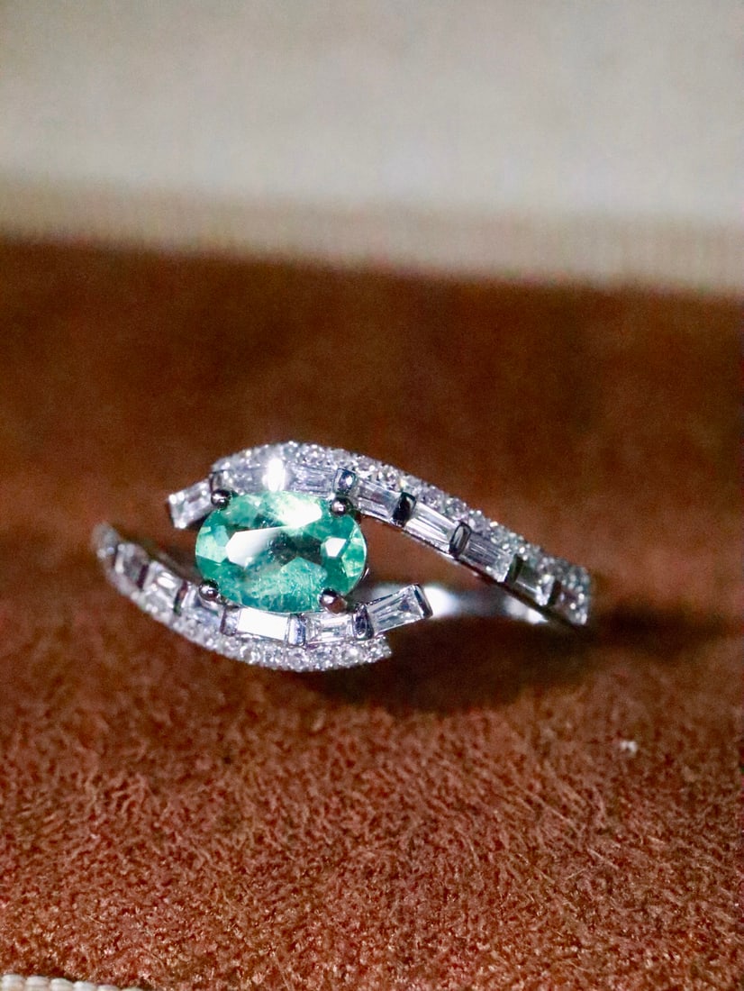 18K Gold Natural Paraiba Ring - 2