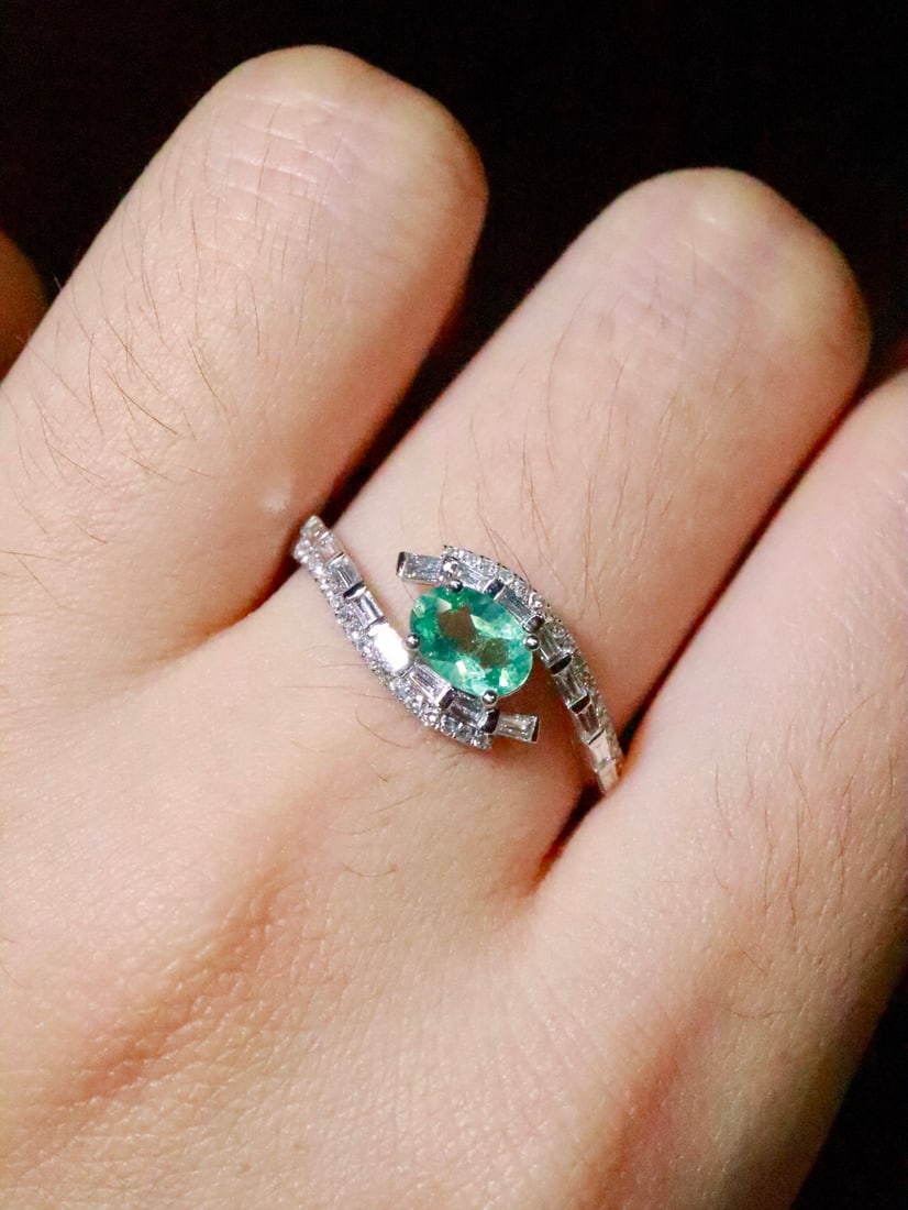 18K Gold Natural Paraiba Ring - 5