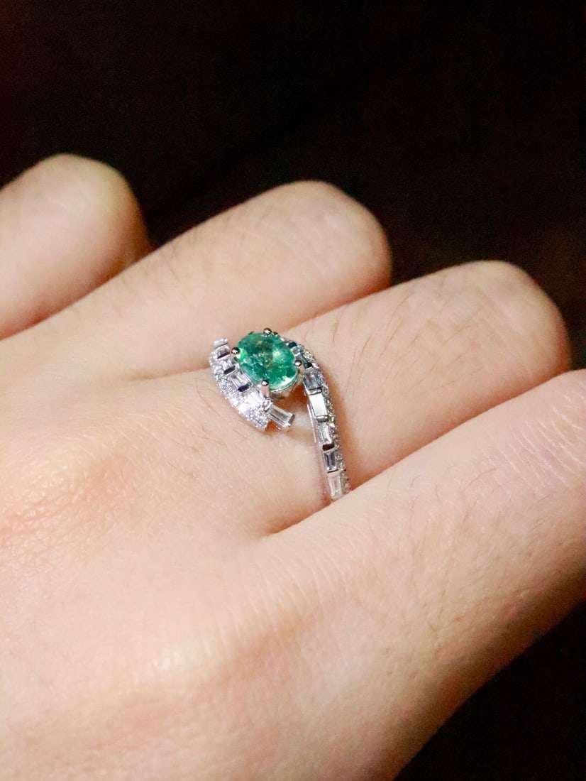 18K Gold Natural Paraiba Ring - 6