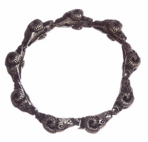 Sterling Silver Multiple Ram Head Coil Bracelet w/ Antique Finish Alberto Juan - 3