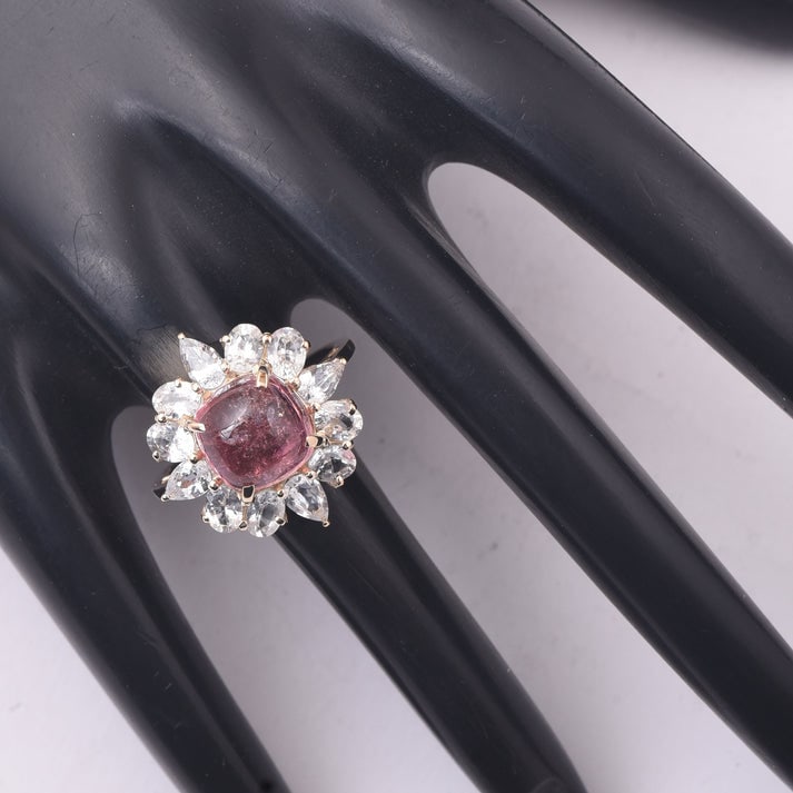 6.27 Ct Cushion Tourmaline 9K Gold Ring - 2