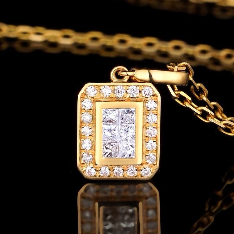 14K GOLD 0.24 CT NATURAL H DIAMOND PENDANT (1 of 5)