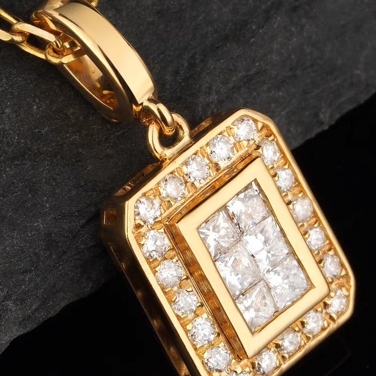 14K GOLD 0.24 CT NATURAL H DIAMOND PENDANT - 2