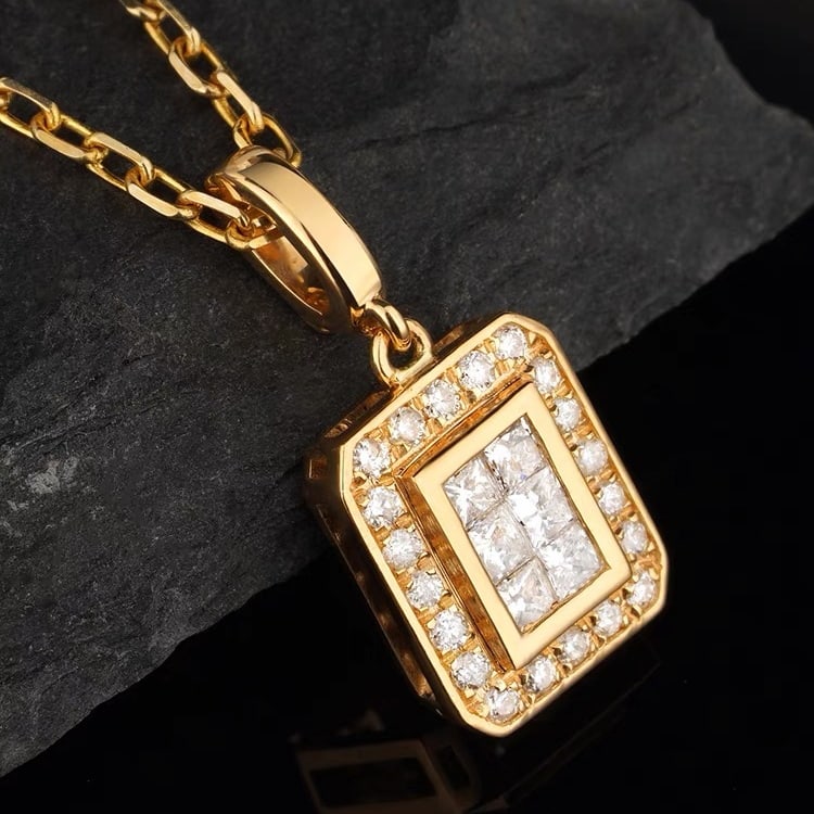 14K GOLD 0.24 CT NATURAL H DIAMOND PENDANT - 3