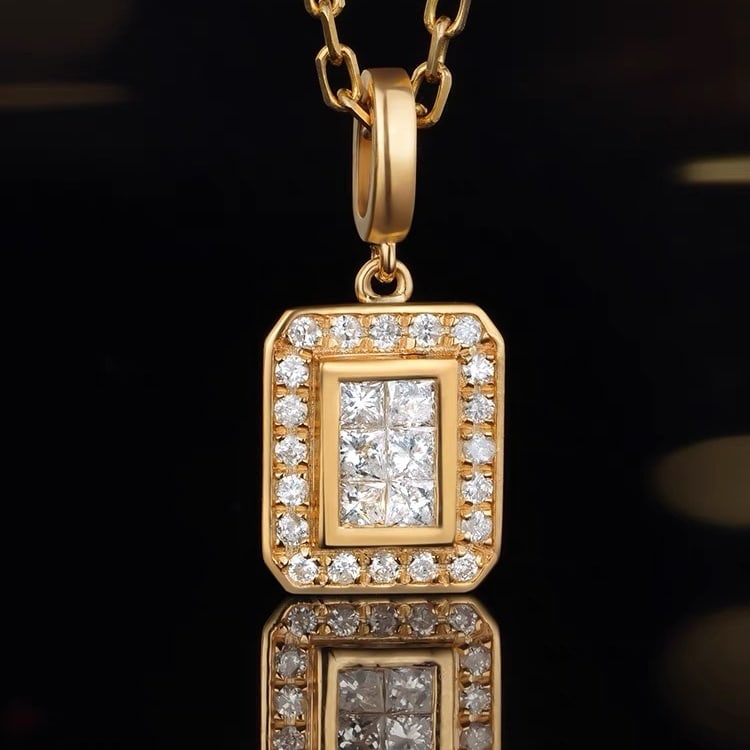 14K GOLD 0.24 CT NATURAL H DIAMOND PENDANT - 4