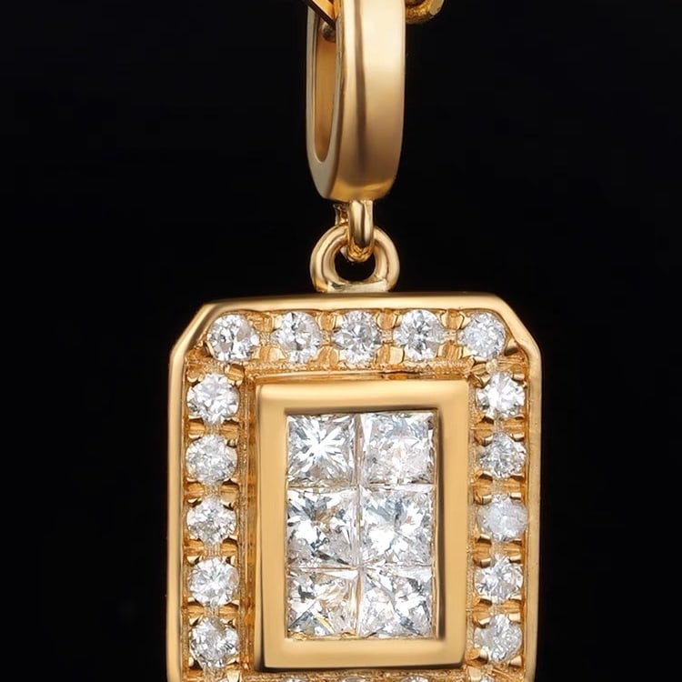 14K GOLD 0.24 CT NATURAL H DIAMOND PENDANT - 5