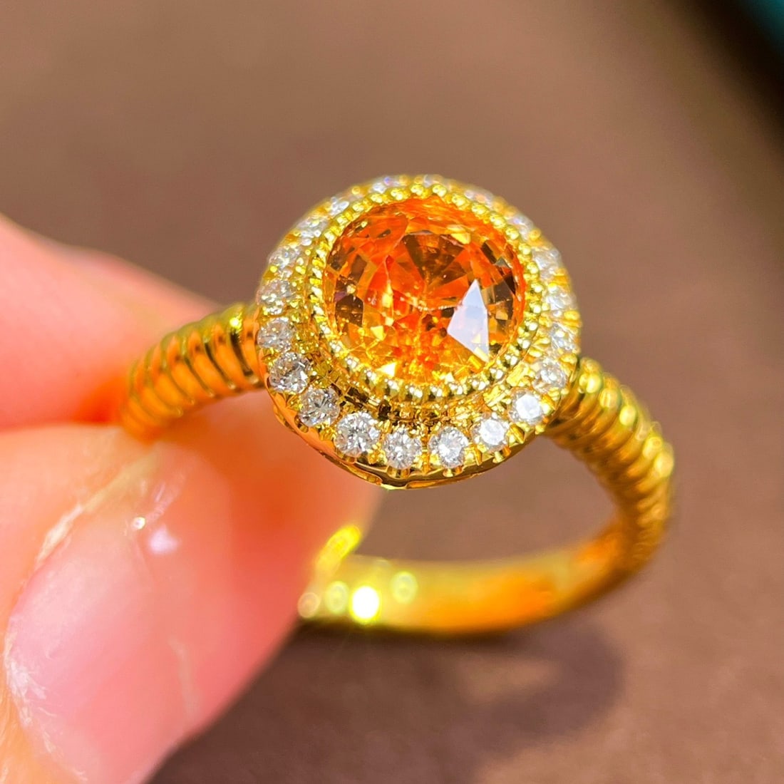 14K GOLD 1.77 CTW NATURAL PARTSCHINITE and DIAMOND RING - 2