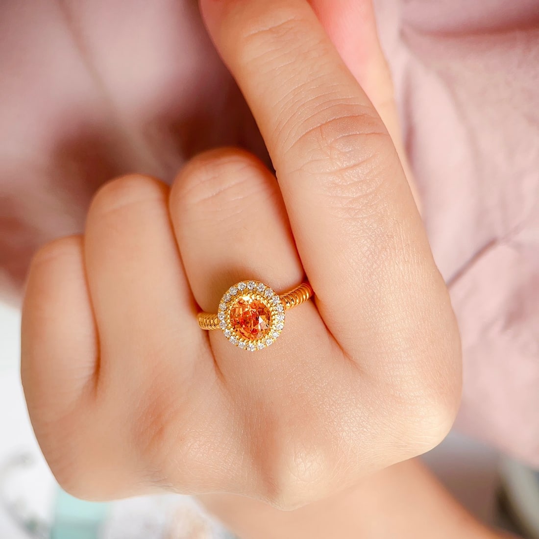 14K GOLD 1.77 CTW NATURAL PARTSCHINITE and DIAMOND RING - 8