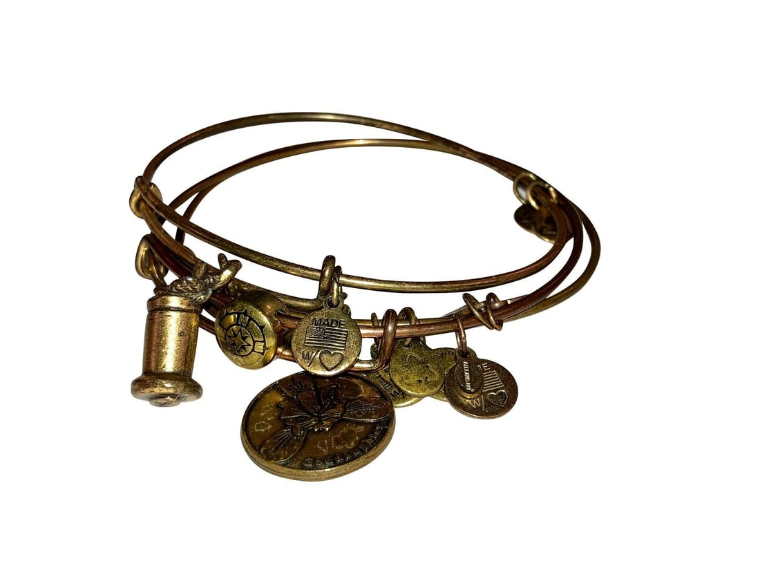 Alex and Ani Goddaughter Flower Compass and Charms Bracelets - 5