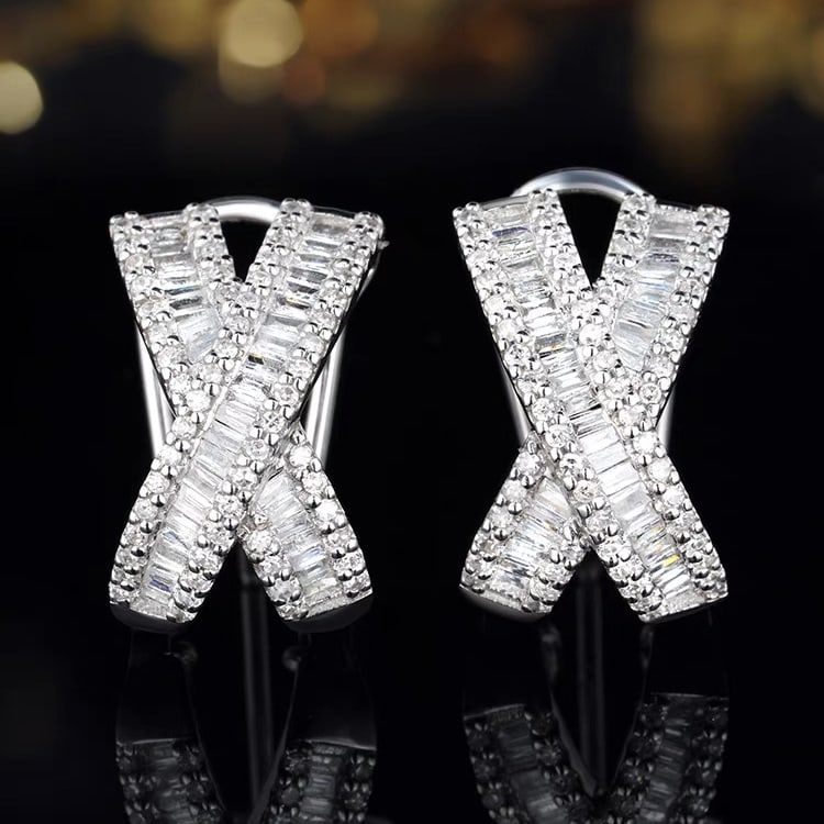 14K GOLD 0.60 CT NATURAL H DIAMOND EARRINGS (1 of 5)