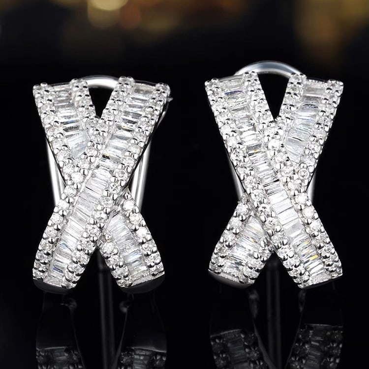 14K GOLD 0.60 CT NATURAL H DIAMOND EARRINGS - 2