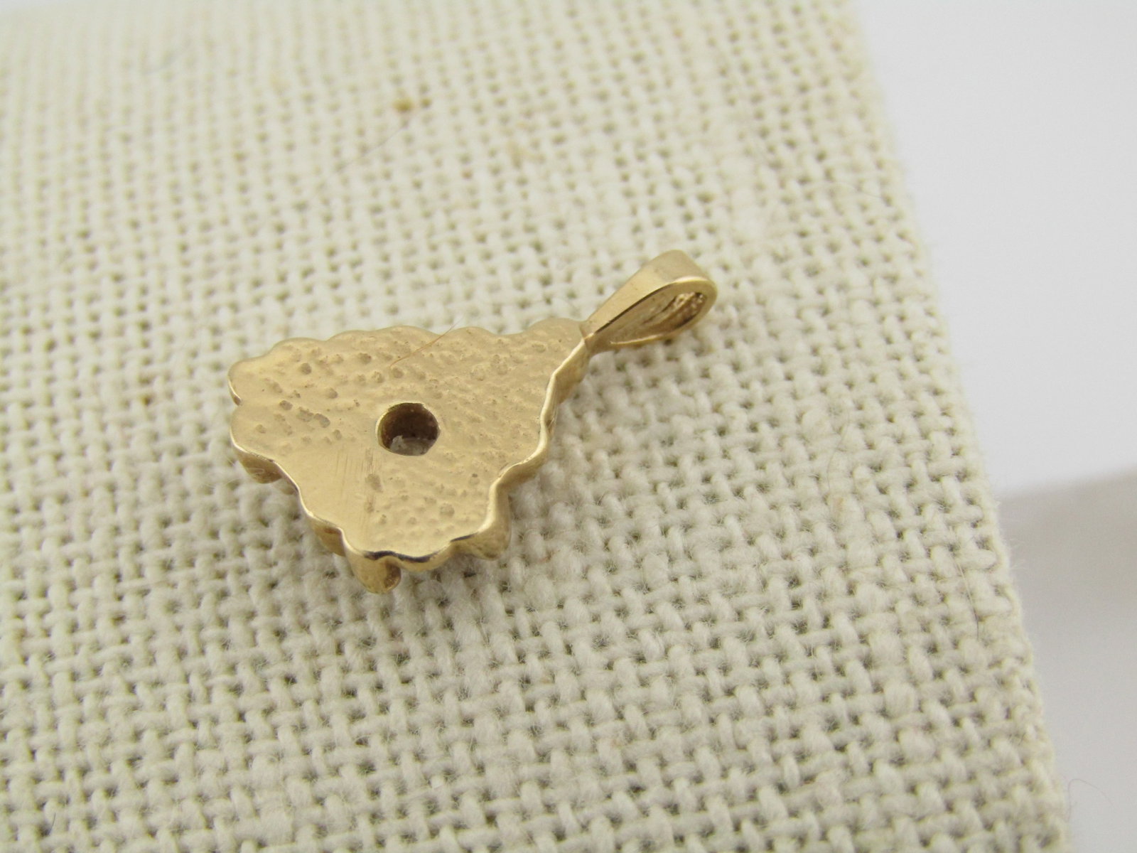 Vintage 14kt Nugget CZ Pendant. 1980's-1990's, 2.04 Grams - 4