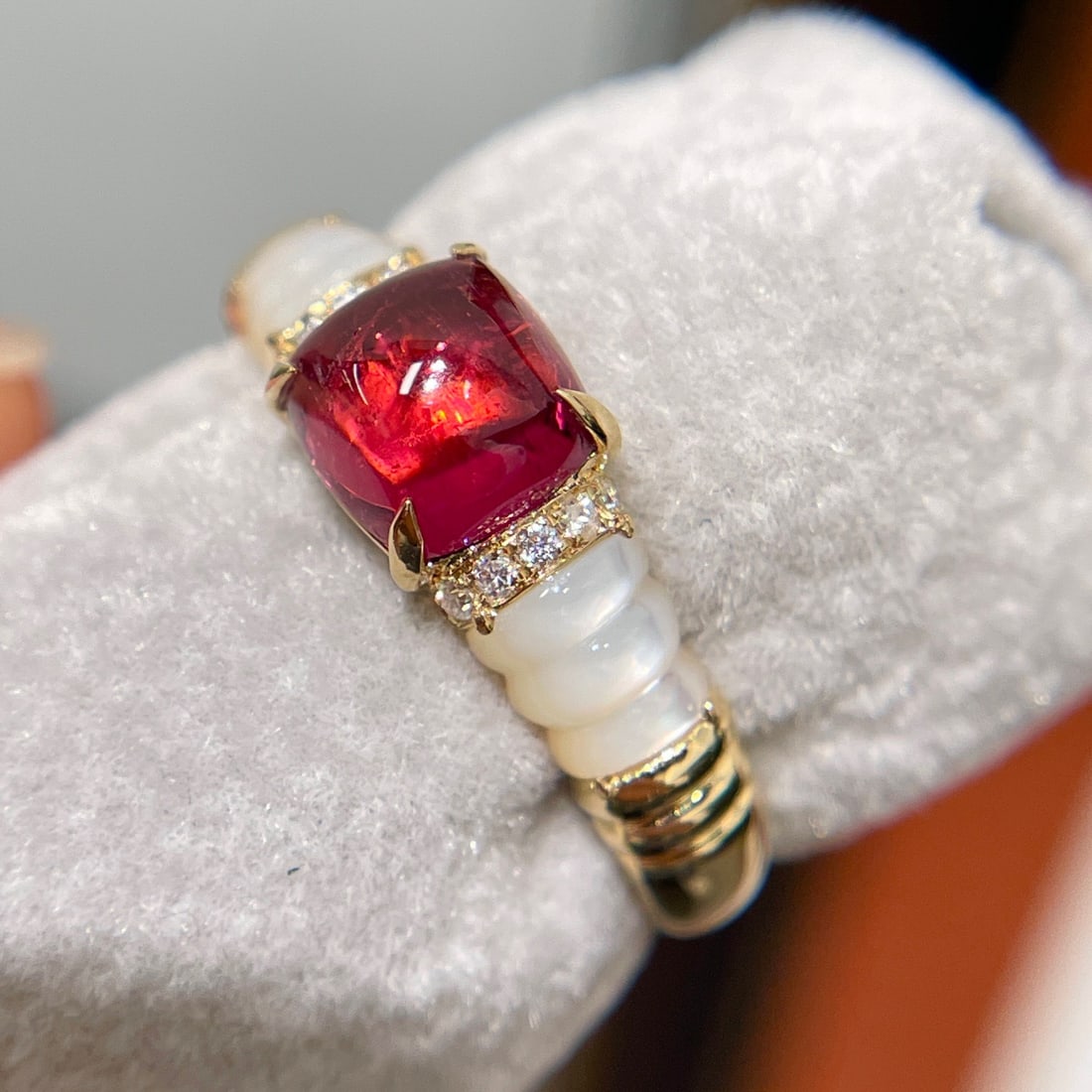 14K GOLD 1.4 CT NATURAL TOURMALINE and DIAMOND RING - 2