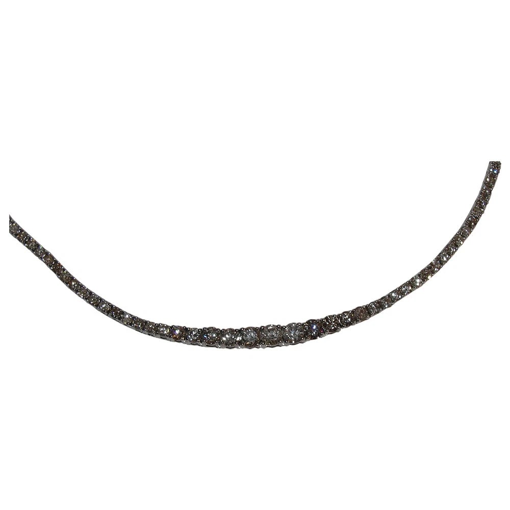 18 KT White Gold Gold Eternity Diamond Necklace - 4