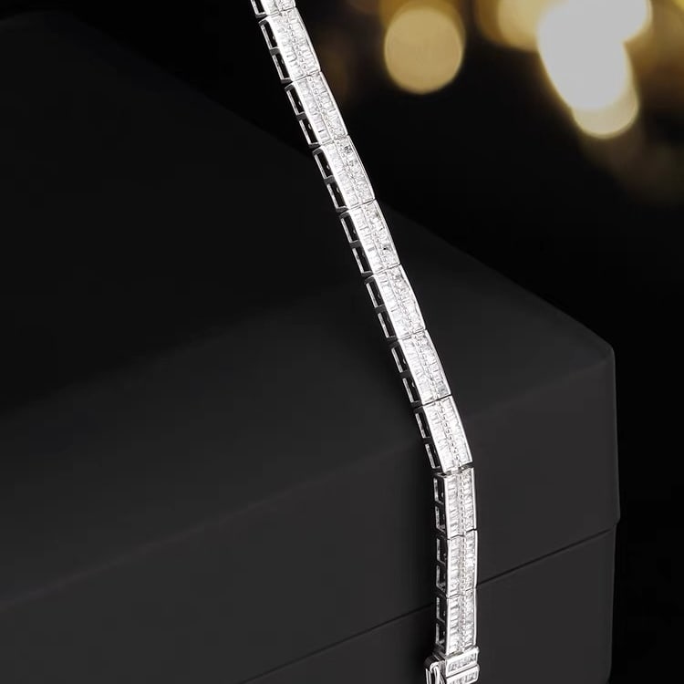 14K GOLD 2.3 CT NATURAL H DIAMOND BRACELET - 2