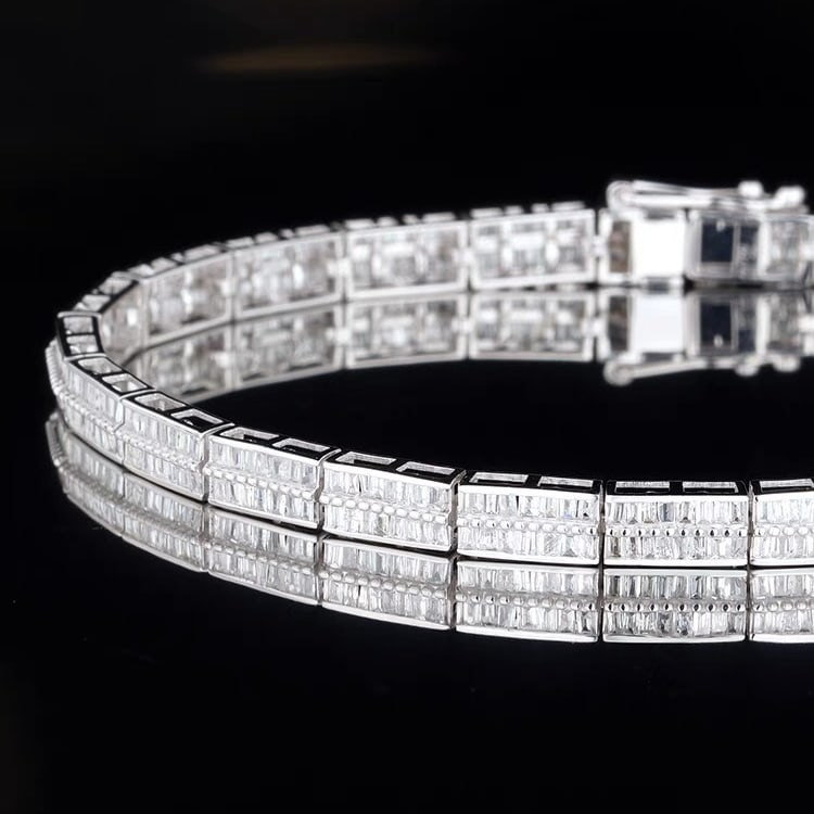 14K GOLD 2.3 CT NATURAL H DIAMOND BRACELET - 3