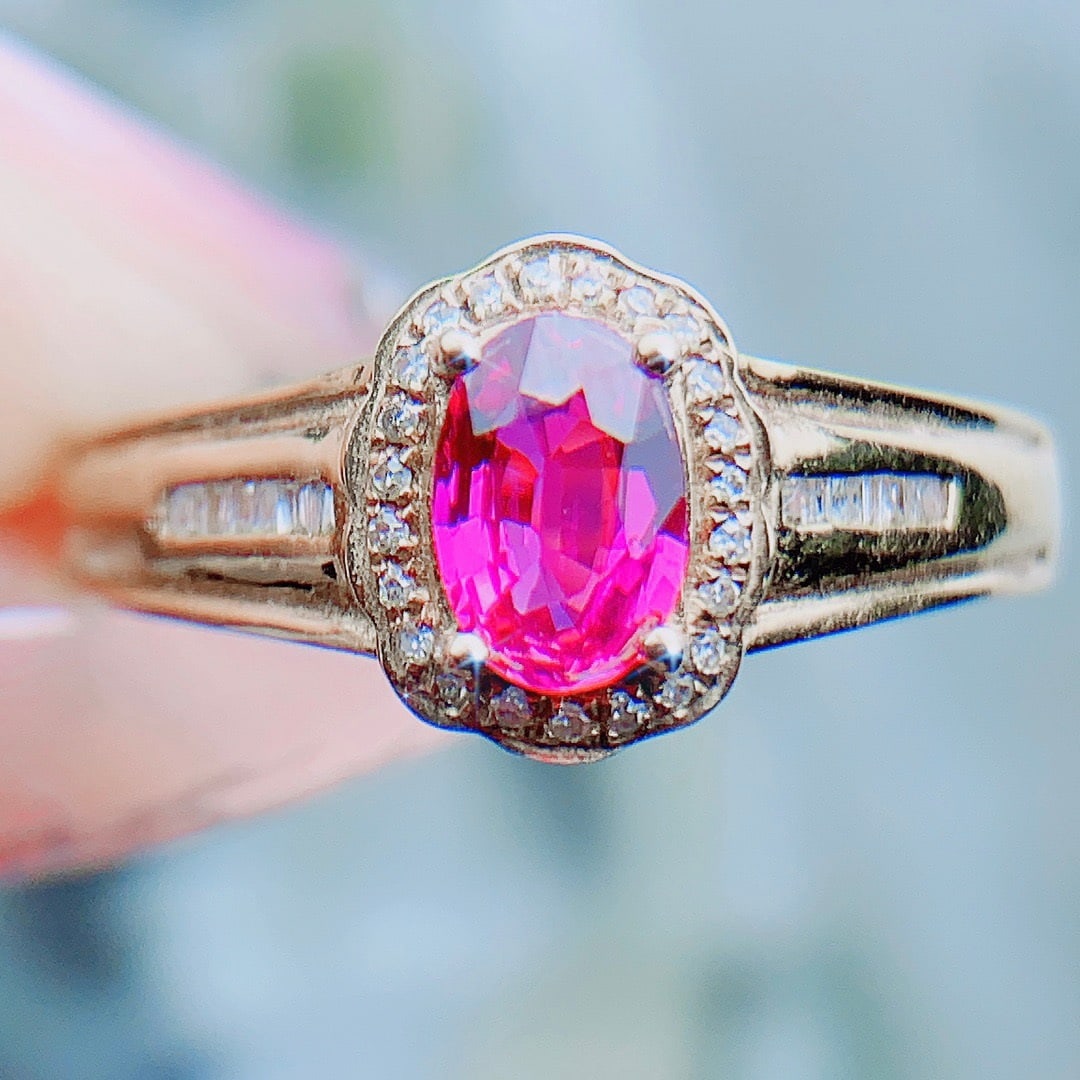 14K GOLD 0.55 CT NATURAL RUBY and DIAMOND RING - 2