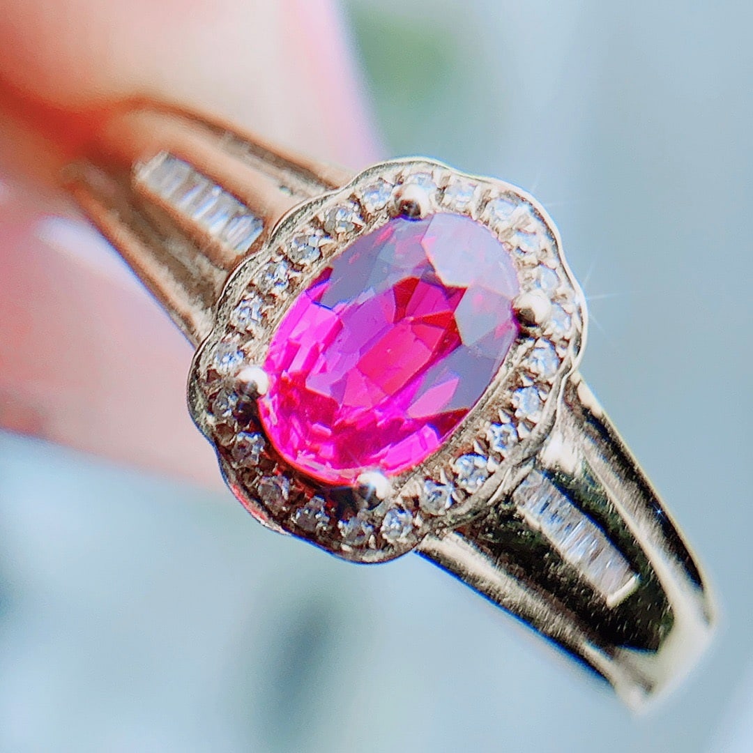 14K GOLD 0.55 CT NATURAL RUBY and DIAMOND RING - 3