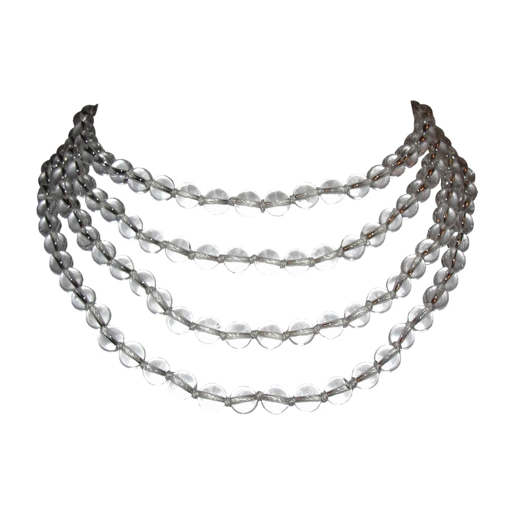Rock Crystal Quartz Beaded Flapper Rope Necklace Alberto Juan - 2