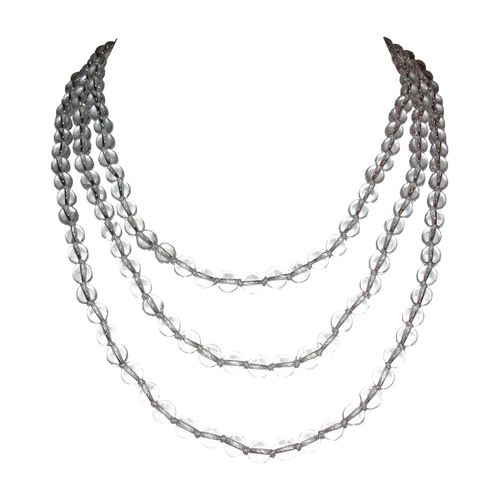 Rock Crystal Quartz Beaded Flapper Rope Necklace Alberto Juan - 3