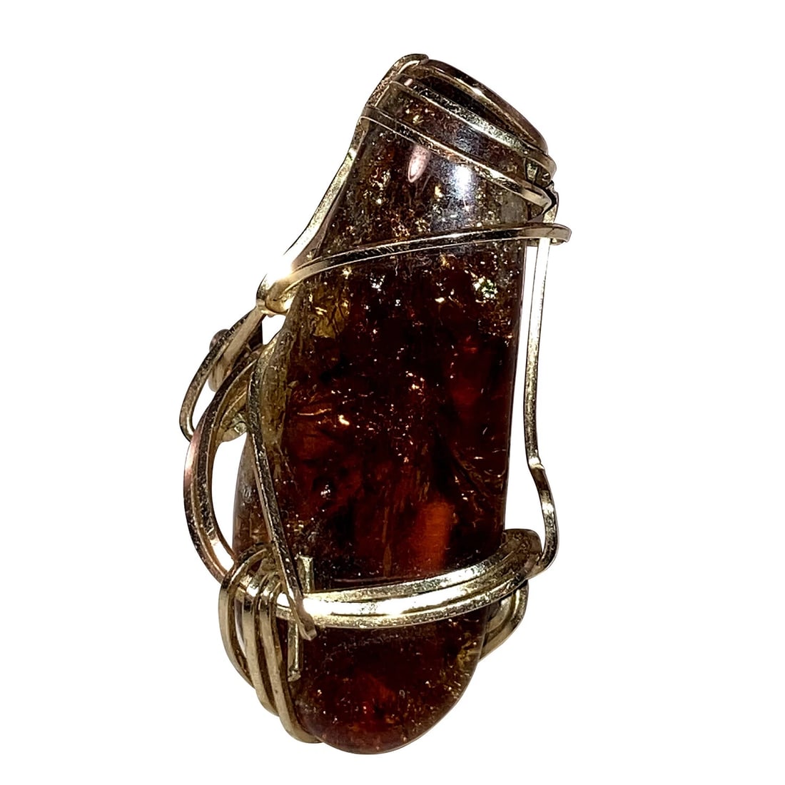 Artisan Hand Made Gold Filled Tumbled Honey Citrine Cocktail Ring (1 of 6)