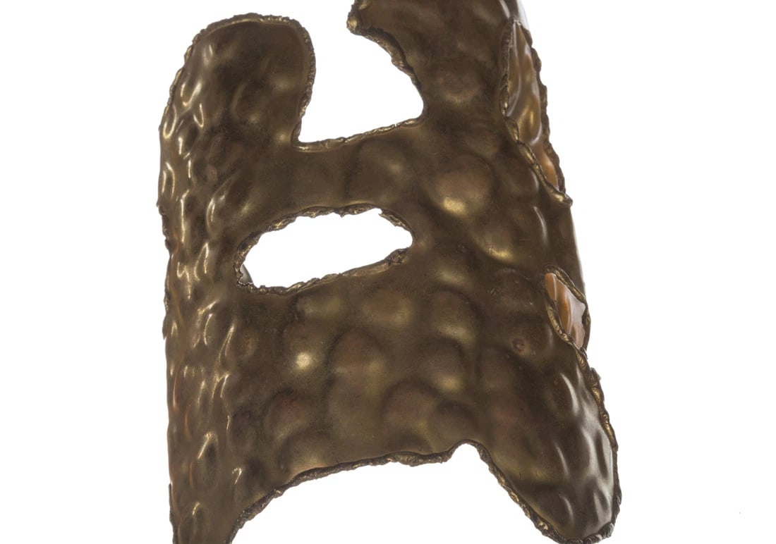 Huge Brutalist Brass Handmade Statement Cuff Bracelet - 4