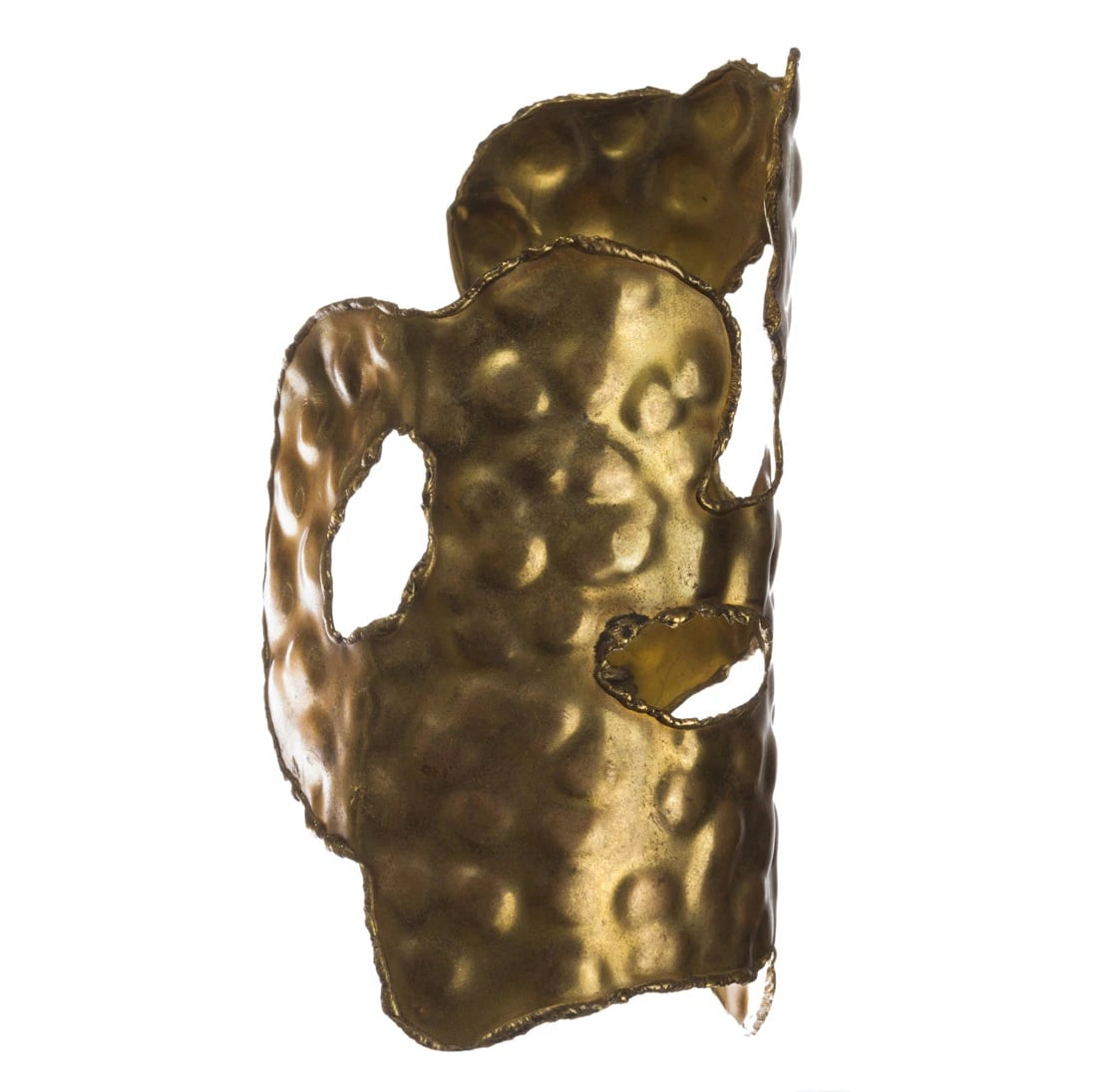Huge Brutalist Brass Handmade Statement Cuff Bracelet - 8