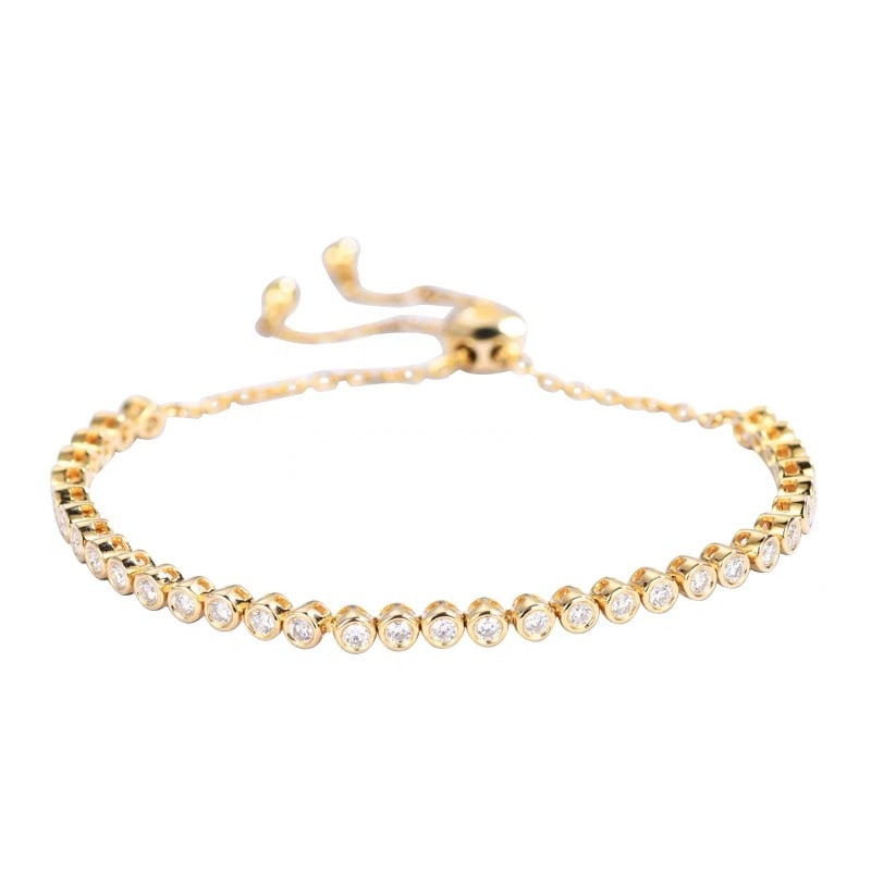 14K GOLD 0.70 CT NATURAL H DIAMOND BRACELET - 2