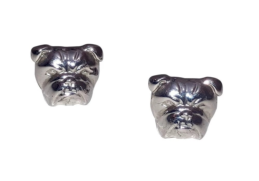 Dunhill Sterling Silver 925 British Bulldog Dog Face Cufflinks Cuff Links (1 of 8)