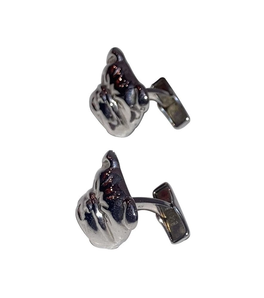 Dunhill Sterling Silver 925 British Bulldog Dog Face Cufflinks Cuff Links - 3