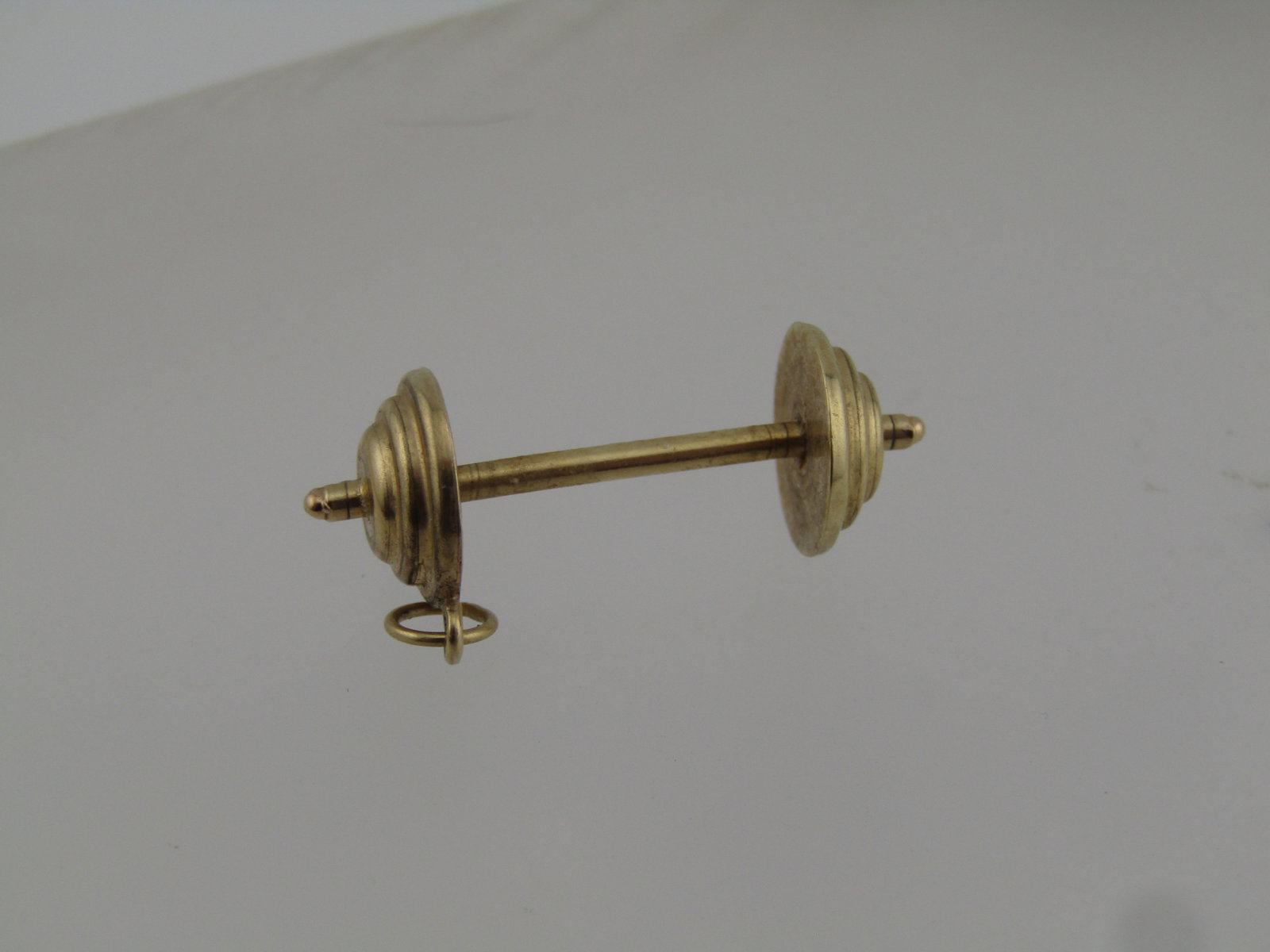 Vintage 14kt Bodybuilding Barbell Pendant, 1970's-1980's (1 of 5)