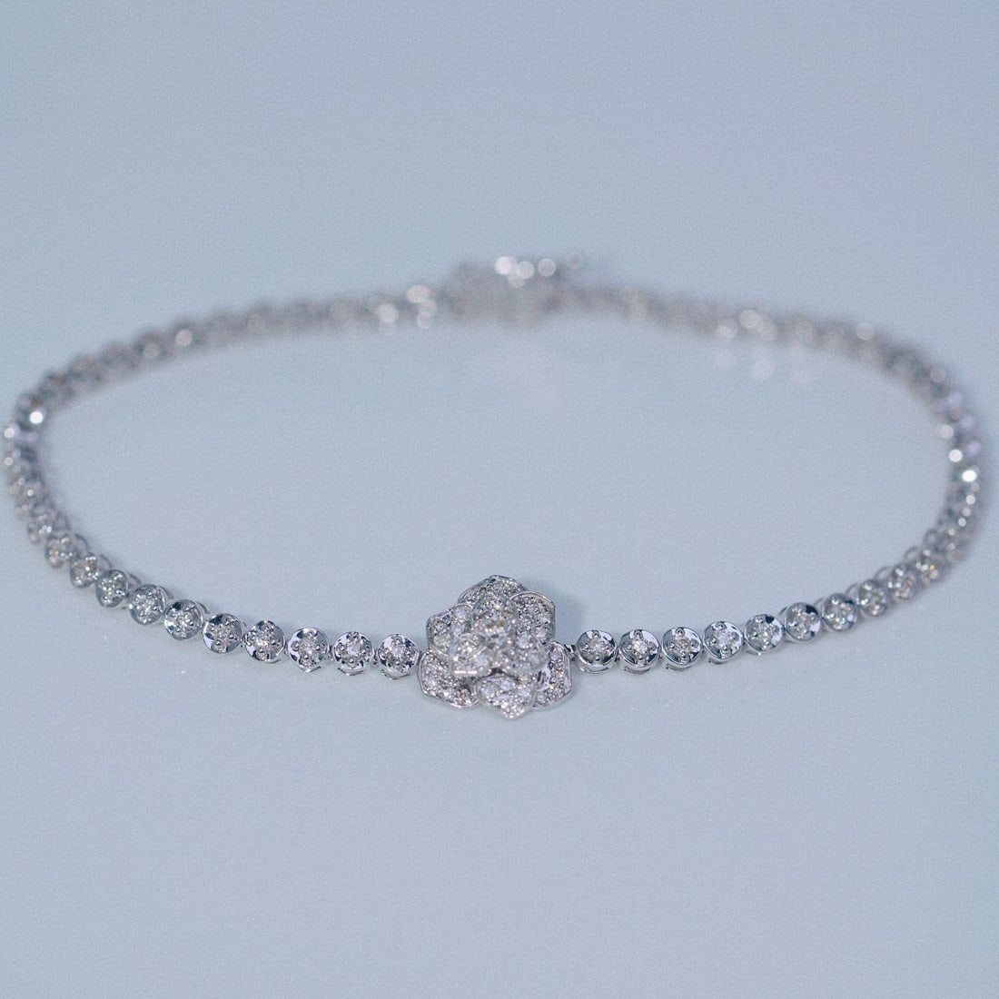 14K GOLD 0.85 CT NATURAL H DIAMOND BRACELET - 2