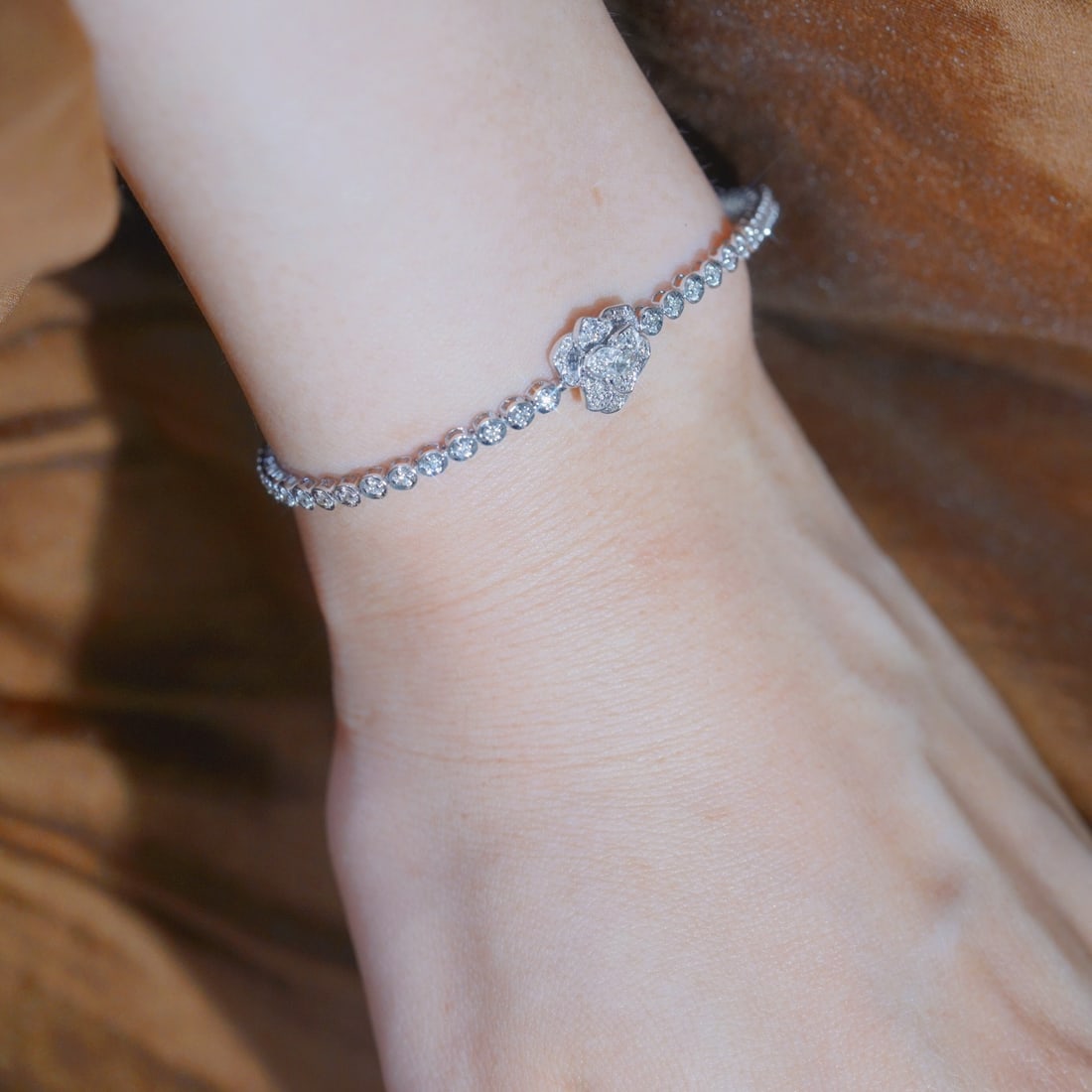 14K GOLD 0.85 CT NATURAL H DIAMOND BRACELET - 5