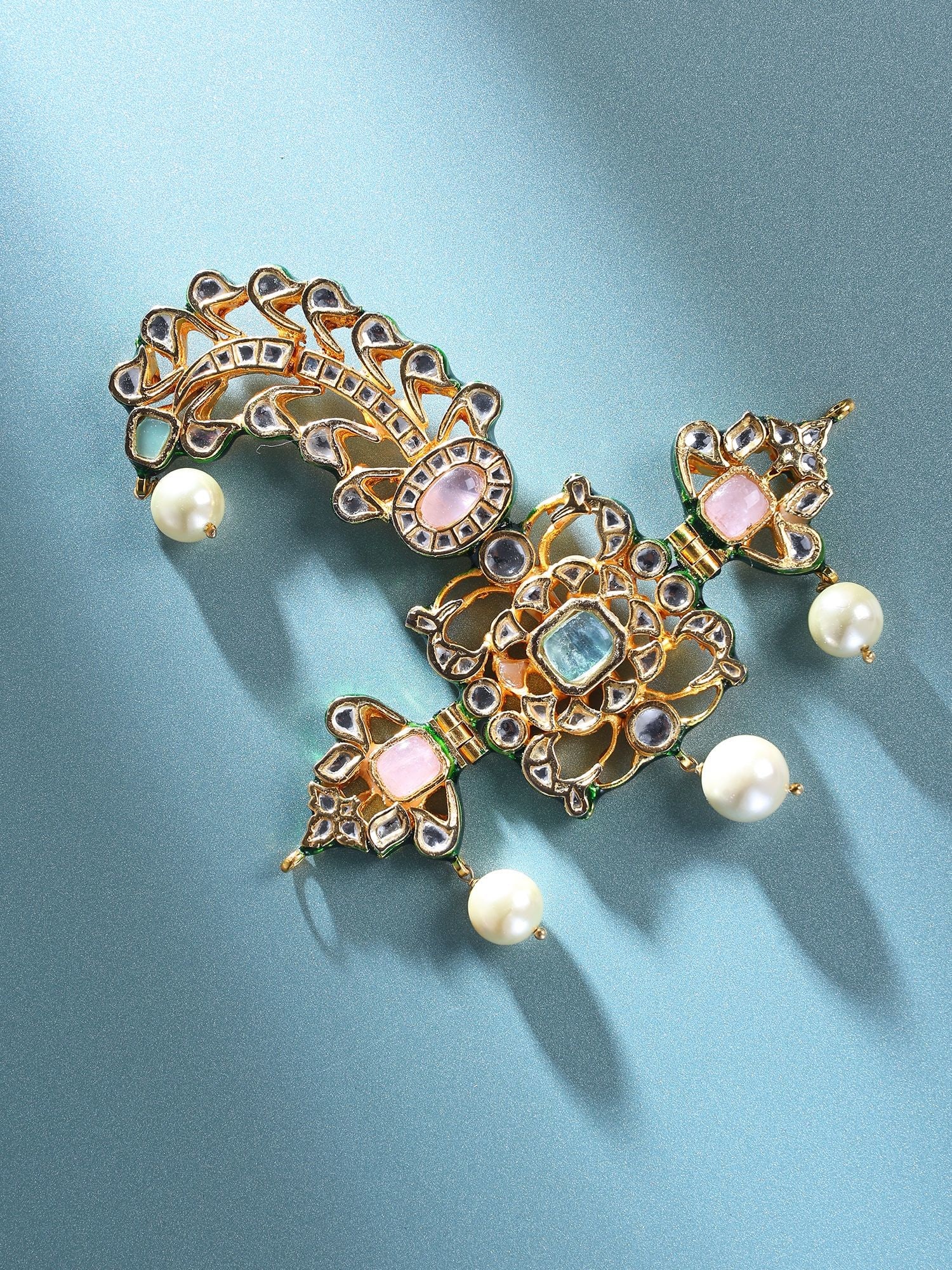 Polki Studded Wedding Kalangi with Pearl Drops Danglers: Title:Polki Studded Wedding Kalangi with Pearl Drops Danglers Reference:itemcode : JA0694 Reserve: $135.00 Shipping: Domestic: Shipping rates are determined by destination International: Foreign