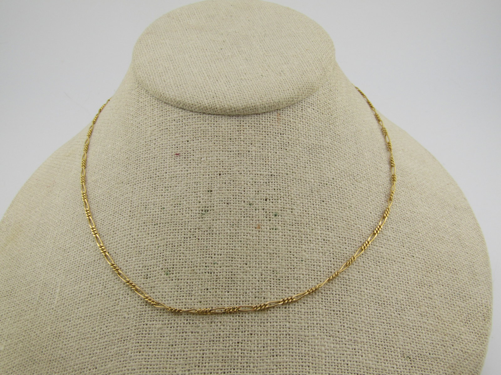 Vintage 14kt Figaro Link Necklace, 16", Signed Balestra, Italy, 1980's (1 of 5)