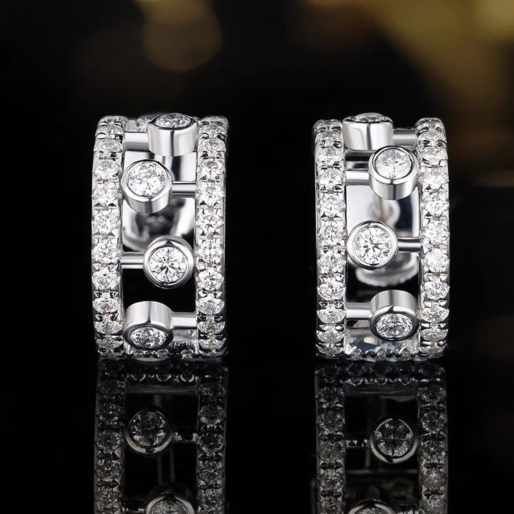 14K GOLD 0.8 CT NATURAL H DIAMOND EARRINGS (1 of 5)