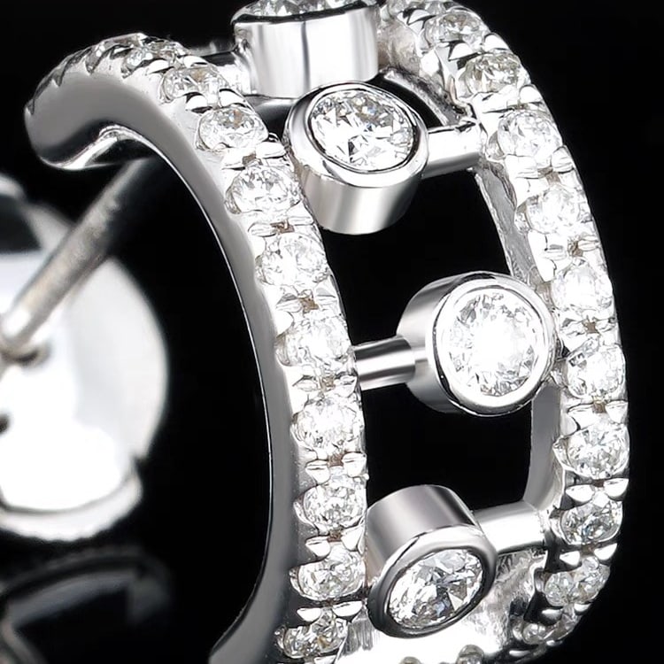 14K GOLD 0.8 CT NATURAL H DIAMOND EARRINGS - 2