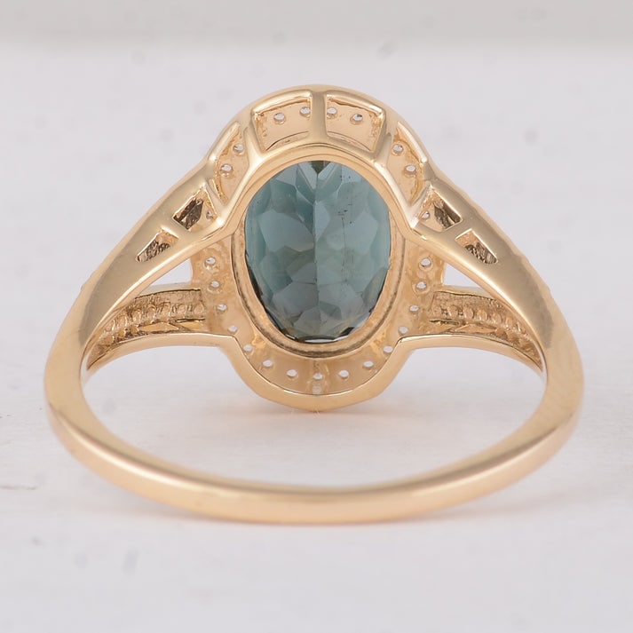 2.49 Ct Oval Tourmaline 9K Gold Ring - 3