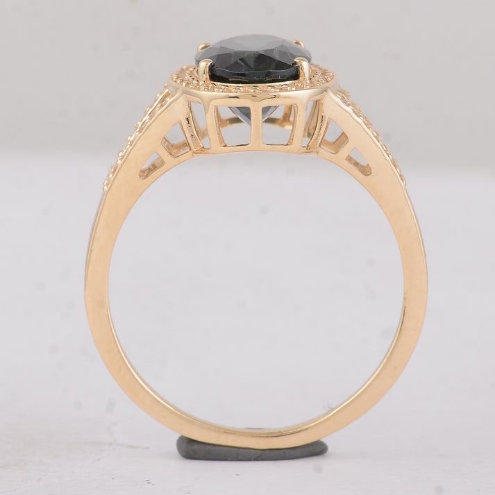 2.49 Ct Oval Tourmaline 9K Gold Ring - 4