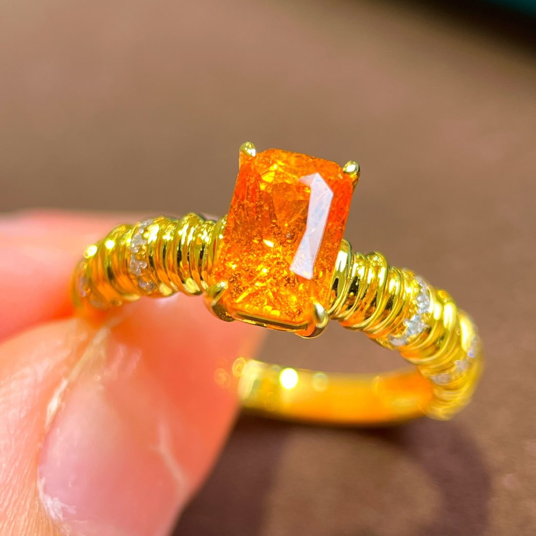 14K GOLD 2.13 CTW NATURAL PARTSCHINITE and DIAMOND RING (1 of 8)