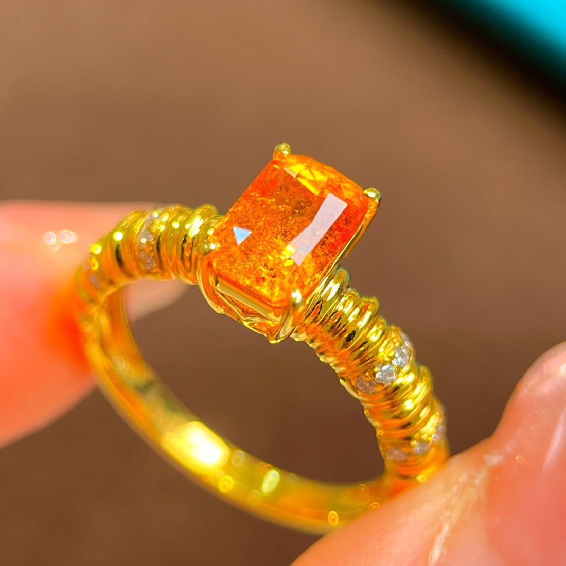 14K GOLD 2.13 CTW NATURAL PARTSCHINITE and DIAMOND RING - 3