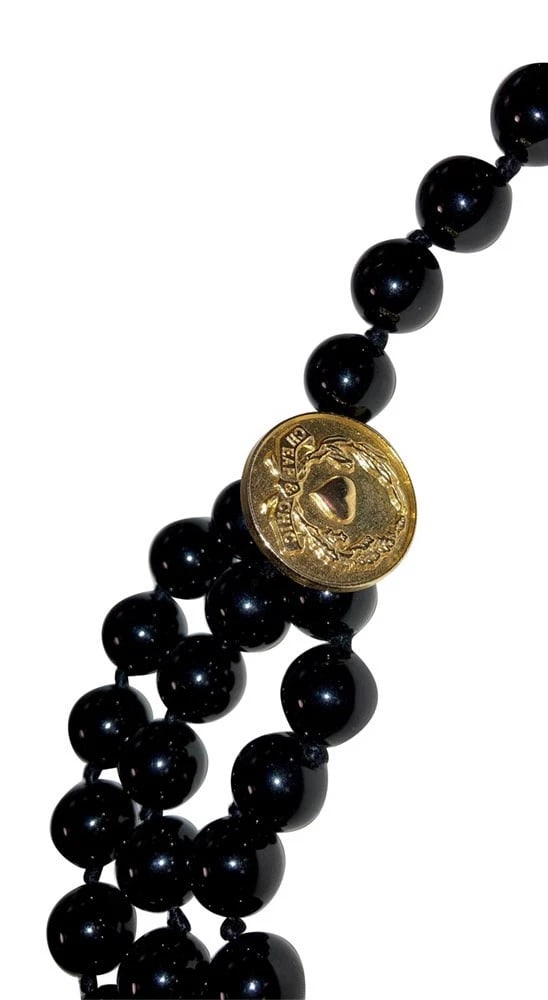Moschino Triple Strand Black Plastic Bead Cheap and Chic Coin Belt Necklace - 6
