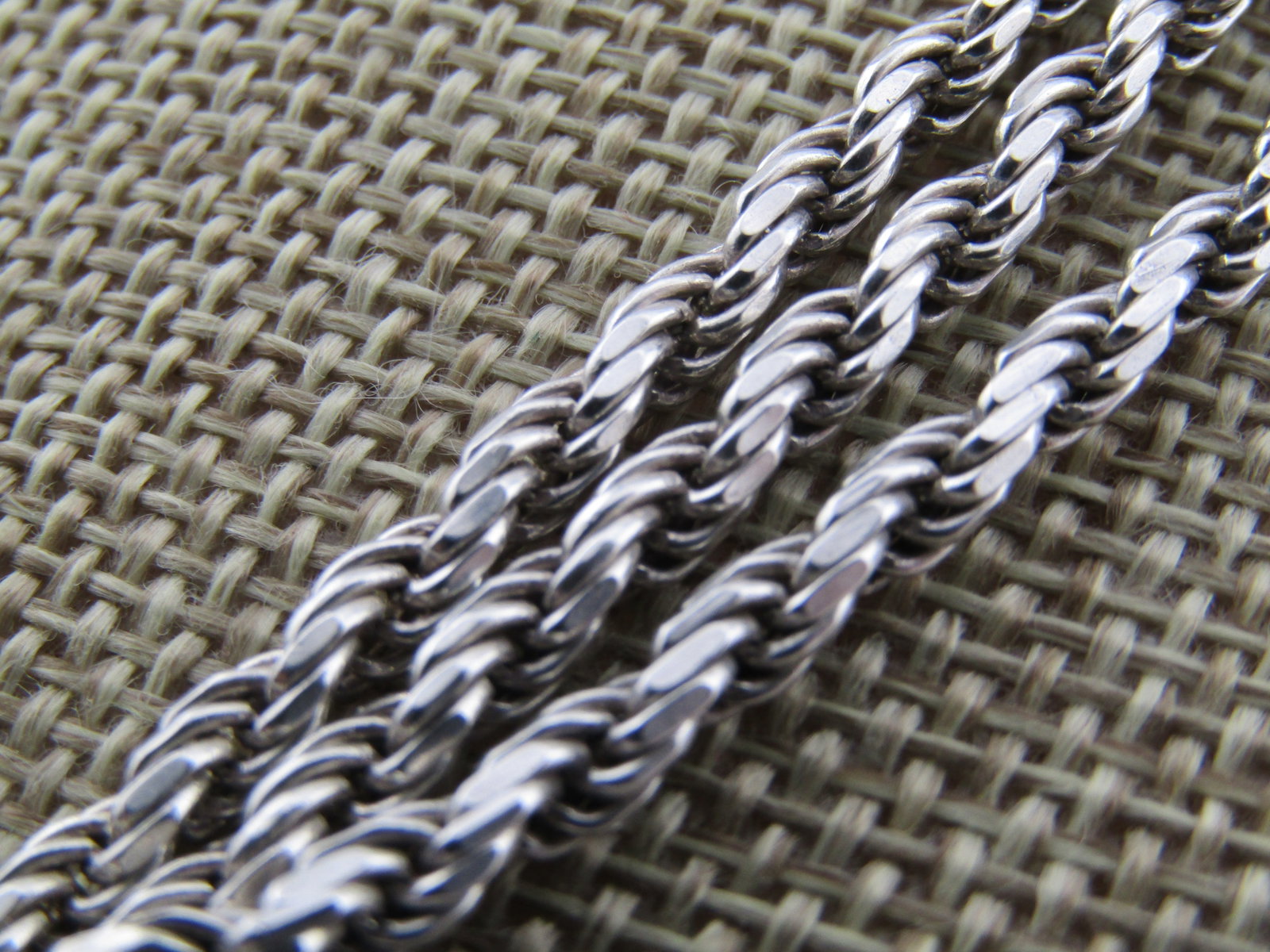 Sterling Silver 60" 3.5mm Chain Necklace, Lobster Clasp, 1990's , Milor, Italy - 5