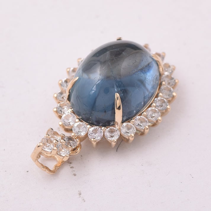 9.22 Ct Oval Tourmaline 9K Gold Pendant - 4